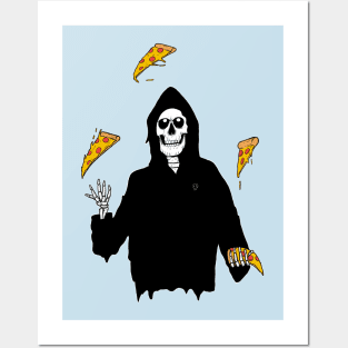 Grim Reaper Juggling Pizza Posters and Art